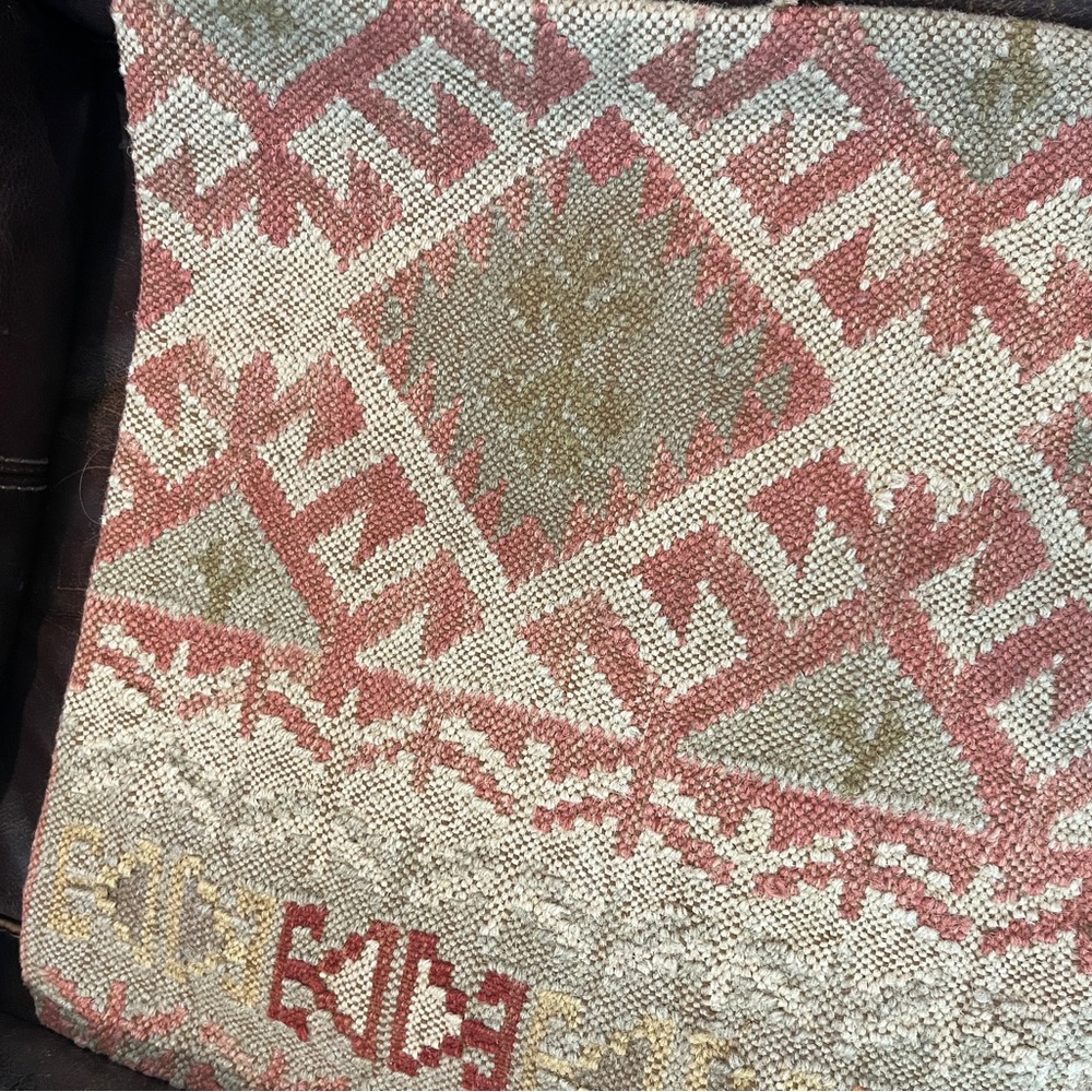 Pottery Barn Wool Pillow Cover Tribal Kilim Set Of 3 18x18 - Picture 10 of 10
